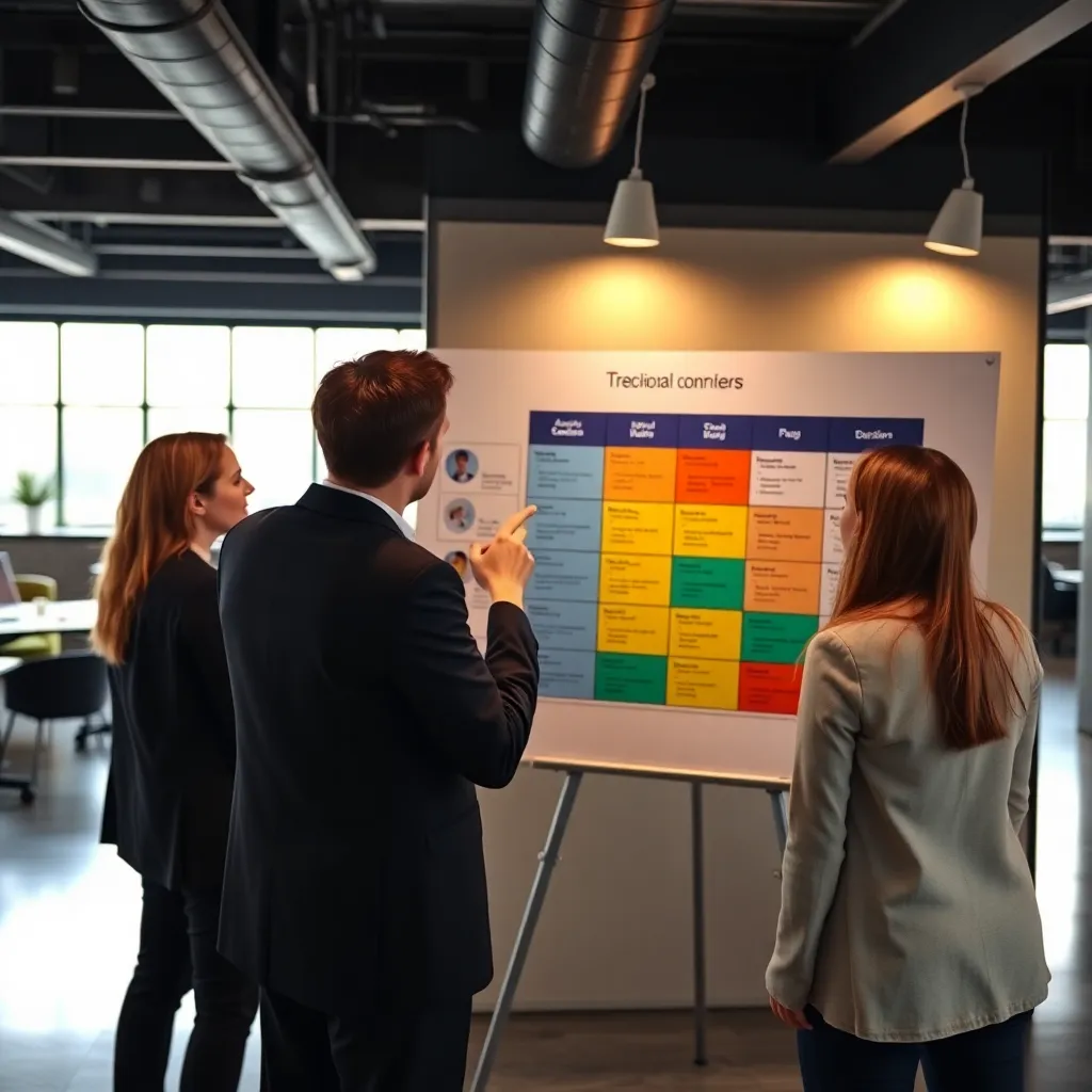 Nederlands implementatieteam dat voortgang bewaakt op een digitaal dashboard